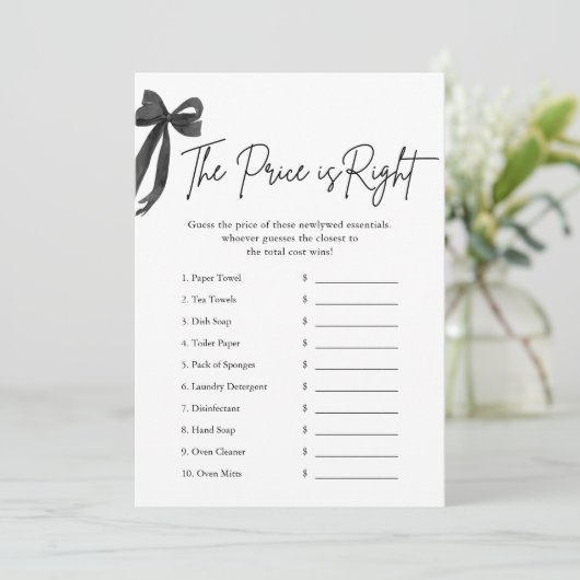 ブラックボウ価格は右ブライダルシャワーゲーム 招待状 (スタンド正面)