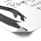 ブラックボウ共有レシピカードブライダルシャワー標識 ポスター (角)