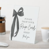 ブラックボウ共有レシピカードブライダルシャワー標識 台座サイン (インサイチュ)