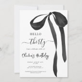 ブラックボウ写真の誕生日30th誕生日パーティー 招待状 (正面)