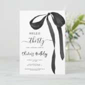 ブラックボウ写真の誕生日30th誕生日パーティー 招待状 (スタンド正面)