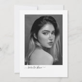 ブラックボウ写真の誕生日30th誕生日パーティー 招待状 (裏面)