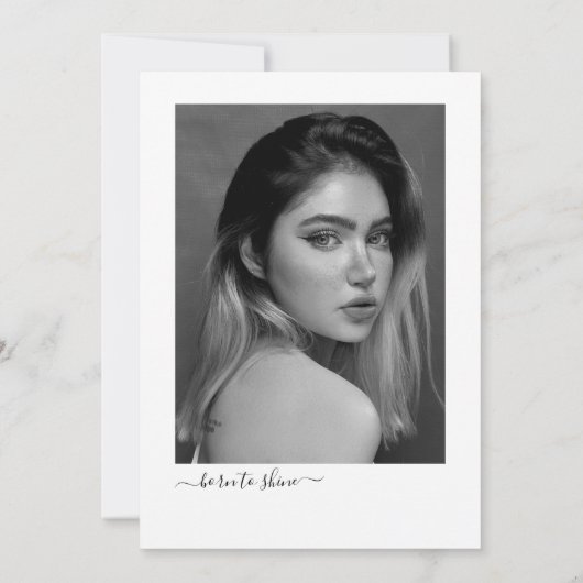 ブラックボウ写真の誕生日30th誕生日パーティー 招待状 (裏面)