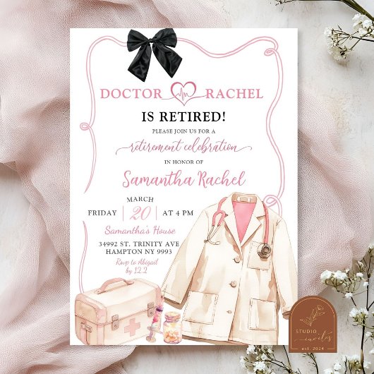 ブラックボウ医師引退パーティー 招待状