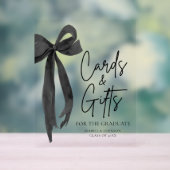 ブラックボウ卒業パーティー卒業カード&ギフト アクリルサイン (ニュートラル)