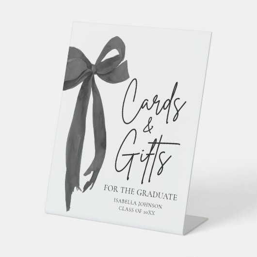 ブラックボウ卒業パーティー卒業カード&ギフト 台座サイン (正面)