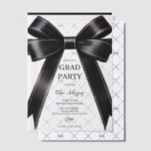 ブラックボウ卒業招待状 | エレガントモダン ベラム紙招待状 (オフセット (招待状))