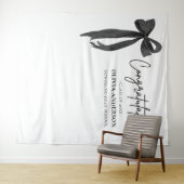 ブラックボウ卒業祝い写真背景 タペストリー (インサイチュ(横))