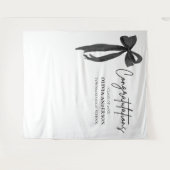 ブラックボウ卒業祝い写真背景 タペストリー (正面(横))