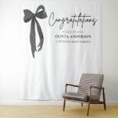 ブラックボウ卒業祝い写真背景 タペストリー (インサイチュ)