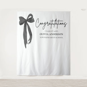 ブラックボウ卒業祝い写真背景 タペストリー