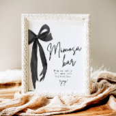 ブラックボウ彼女が結んでいる結び目ミモサバー標識 ポスター