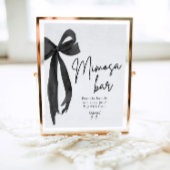 ブラックボウ彼女が結んでいる結び目ミモサバー標識 ポスター