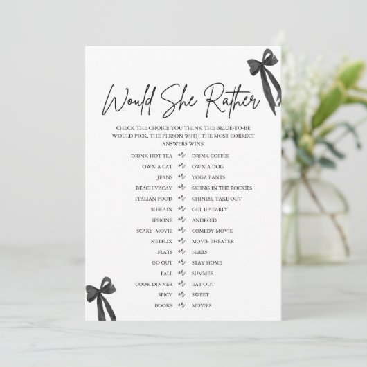 ブラックボウ彼女はむしろブライダルシャワーゲーム 招待状 (スタンド正面)