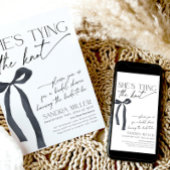 ブラックボウ彼女は結び目のゴシックブライダルシャワー 招待状