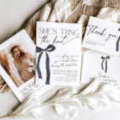 ブラックボウ彼女は結び目のゴシックブライダルシャワー 招待状