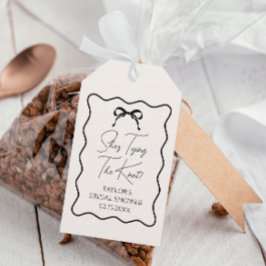 ブラックボウ彼女は結び目のブライダルシャワーの恩恵 ギフトタグ