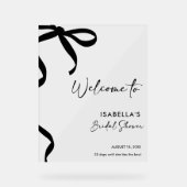 ブラックボウ彼女は結び目のブライダルシャワー アクリルサイン (正面)