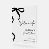 ブラックボウ彼女は結び目のブライダルシャワー アクリルサイン (傾斜)