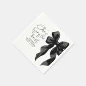 ブラックボウ彼女は結び目のブライダルシャワー スタンダードカクテルナプキン (角)