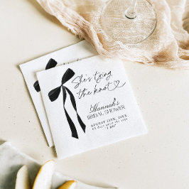 ブラックボウ彼女は結び目のブライダルシャワー スタンダードカクテルナプキン