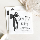 ブラックボウ彼女は結び目のブライダルシャワー スタンダードカクテルナプキン