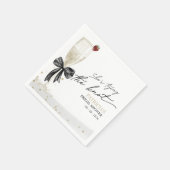ブラックボウ彼女は結び目のブライダルシャワー スタンダードカクテルナプキン (角)