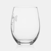 ブラックボウ彼女は結び目のブライダルシャワー ステムなしワイングラス (左)