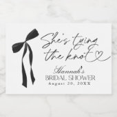ブラックボウ彼女は結び目のブライダルシャワー スパークリングワインラベル (シングルラベル)