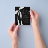 ブラックボウ彼女は結び目のブライダルシャワー チラシ (手)