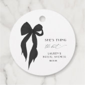 ブラックボウ彼女は結び目のブライダルシャワー フェイバータグ (裏面)
