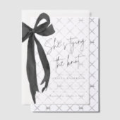 ブラックボウ彼女は結び目のブライダルシャワー ベラム紙招待状 (オフセット (招待状))