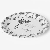 ブラックボウ彼女は結び目のブライダルシャワー ペーパープレート (アングル)