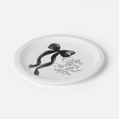 ブラックボウ彼女は結び目のブライダルシャワー ペーパープレート (アングル)