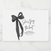 ブラックボウ彼女は結び目のブライダルシャワー リキュールボトルラベル (シングルラベル)