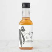 ブラックボウ彼女は結び目のブライダルシャワー リキュールボトルラベル (正面)