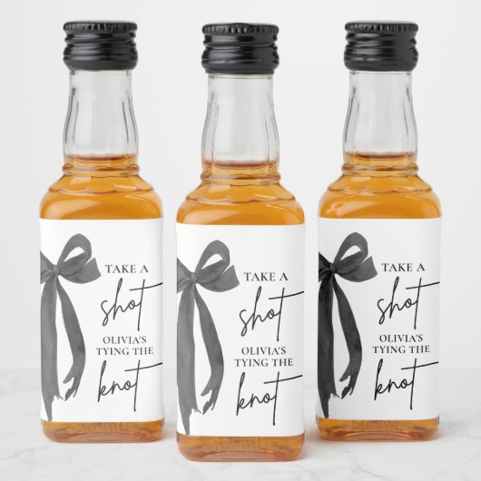ブラックボウ彼女は結び目のブライダルシャワー リキュールボトルラベル (ボトル)