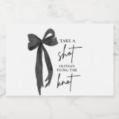 ブラックボウ彼女は結び目のブライダルシャワー リキュールボトルラベル (シングルラベル)