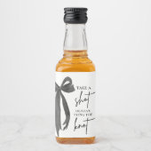 ブラックボウ彼女は結び目のブライダルシャワー リキュールボトルラベル (正面)