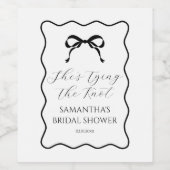 ブラックボウ彼女は結び目のブライダルシャワー ワインラベル (シングルラベル)