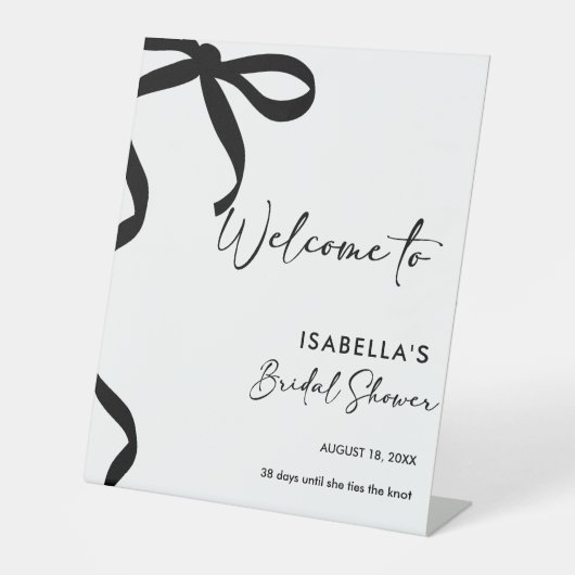ブラックボウ彼女は結び目のブライダルシャワー 台座サイン (正面)