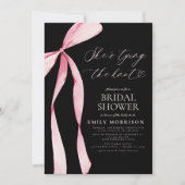 ブラックボウ彼女は結び目のブライダルシャワー 招待状 (正面)