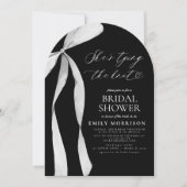 ブラックボウ彼女は結び目のブライダルシャワー 招待状 (正面)