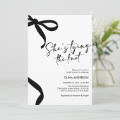 ブラックボウ彼女は結び目のブライダルシャワー 招待状 (スタンド正面)