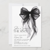 ブラックボウ彼女は結び目のブライダルシャワー 招待状 (正面)