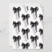 ブラックボウ彼女は結び目のブライダルシャワー 招待状 (裏面)