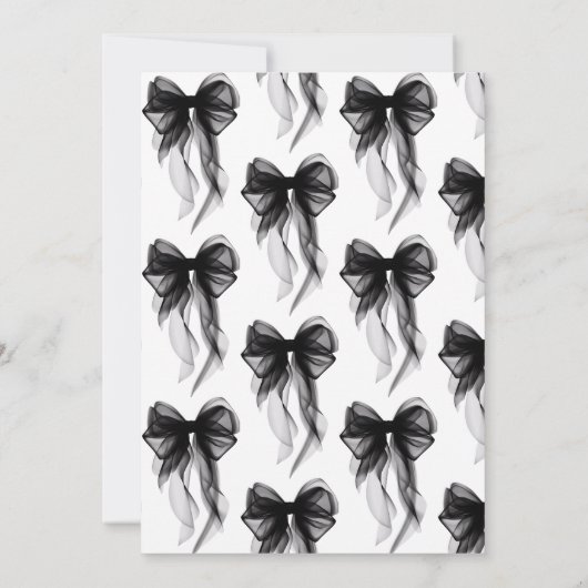 ブラックボウ彼女は結び目のブライダルシャワー 招待状 (裏面)