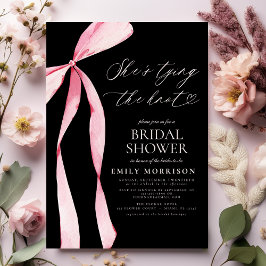 ブラックボウ彼女は結び目のブライダルシャワー 招待状
