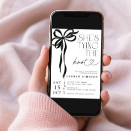 ブラックボウ彼女は結び目のブライダルシャワー 招待状