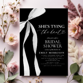 ブラックボウ彼女は結び目のブライダルシャワー 招待状